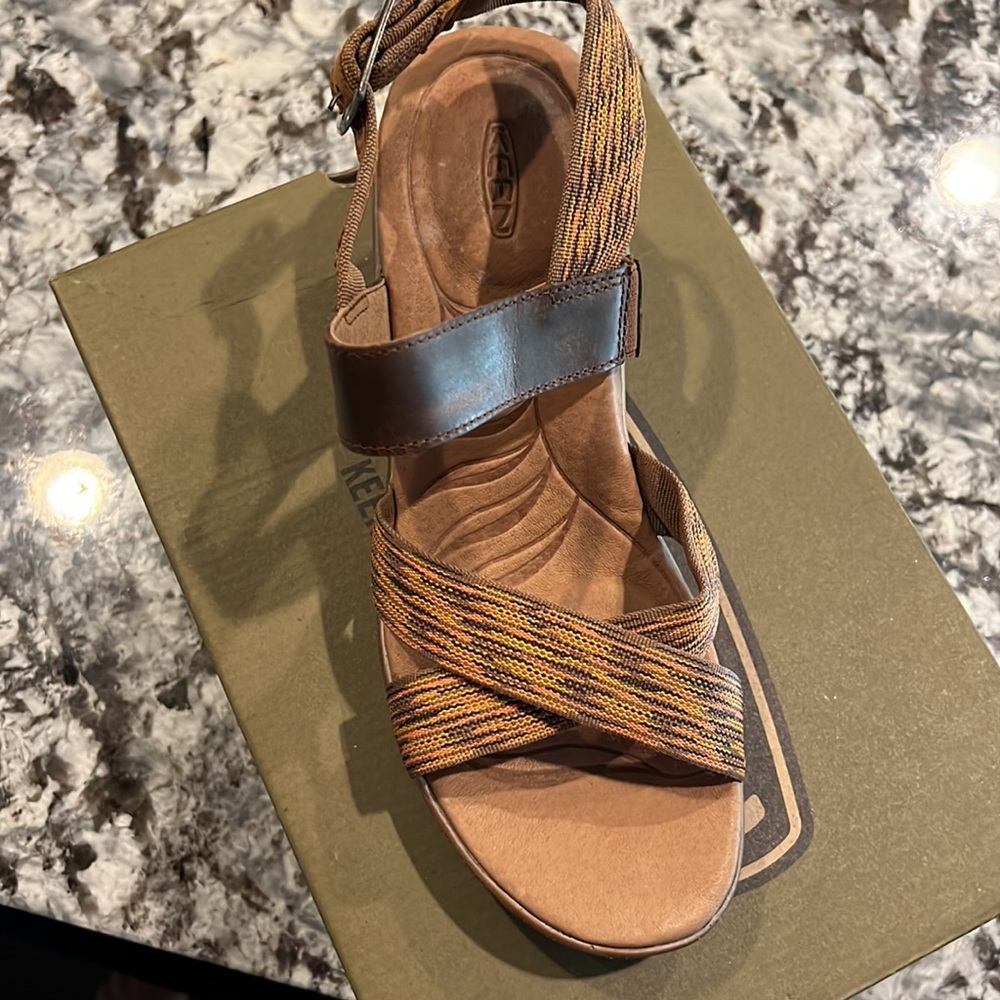 New, never worn keen wedges.